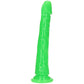 RealRock Glow In The Dark 10 Inch Slim Dildo in Green
