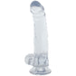 Crystal Jellies 8 Inch Curved Ballsy Dildo in Clear