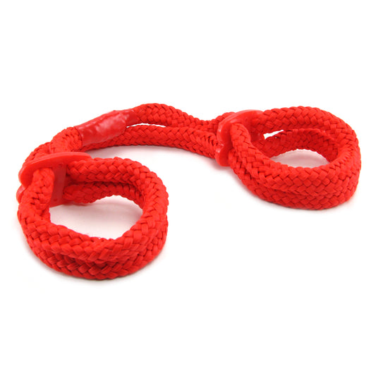 Fetish Fantasy Silk Rope Love Cuffs in Red