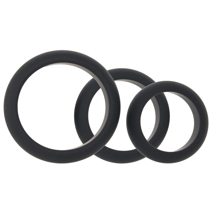 LEVELZ 3 Piece Wide O Cock Ring Set in L-XXL