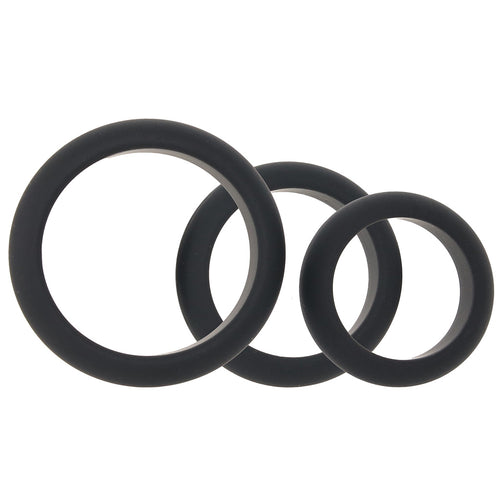 LEVELZ 3 Piece Wide O Cock Ring Set in L-XXL