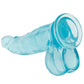 Crystal Jellies 8 Inch Curved Ballsy Dildo in Teal