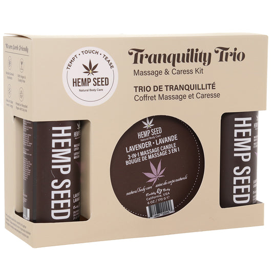 Hemp Seed Tranquility Trio Massage Kit in Lavender