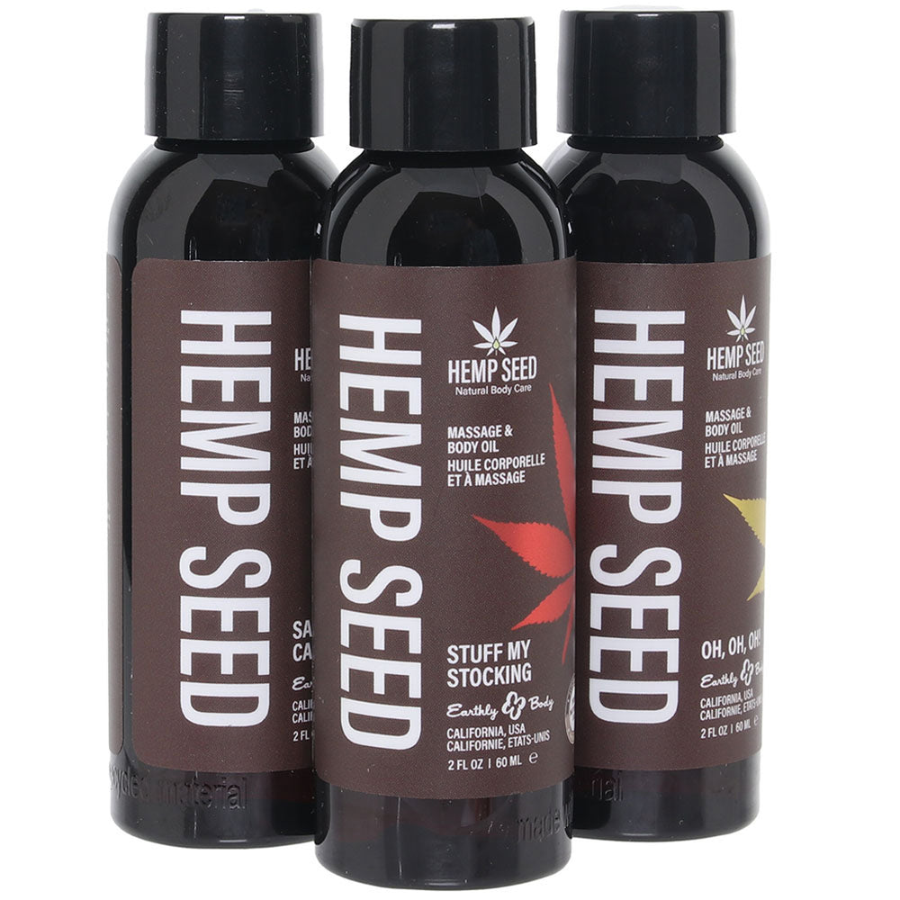 Hemp Seed Massage Oil Gift Set in 3 x 2oz/60ml