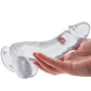Crystal Jellies 7 Inch Curved Ballsy Dildo in Clear