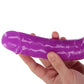 RealRock Glow In The Dark 15 Inch Double Dildo in Purple