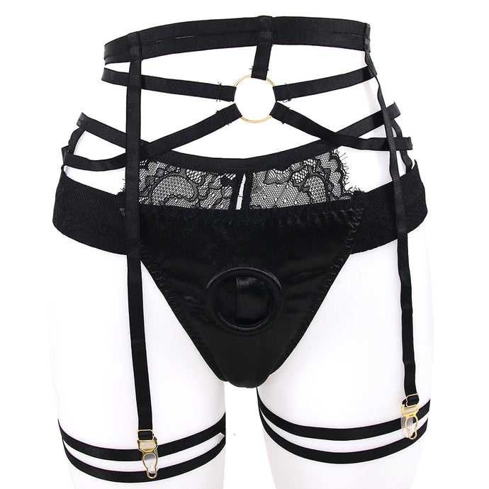 Bedroom Bliss Belle Panty Harness & Garter in Large