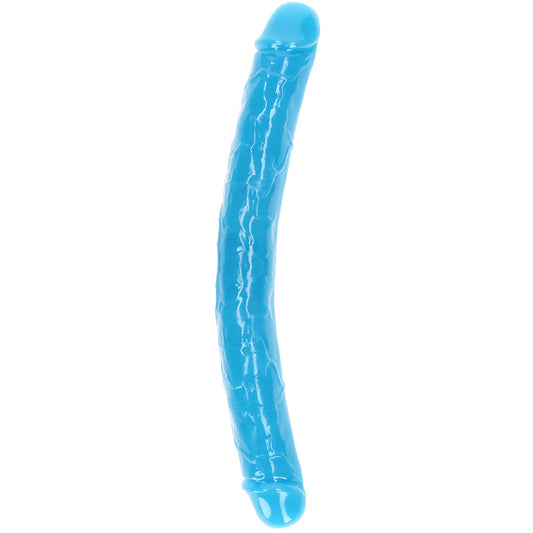 RealRock Glow In The Dark 15 Inch Double Dildo in Blue
