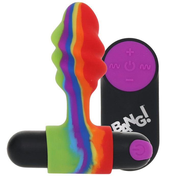 Bang! Vibrating Rainbow Butt Plug with Remote