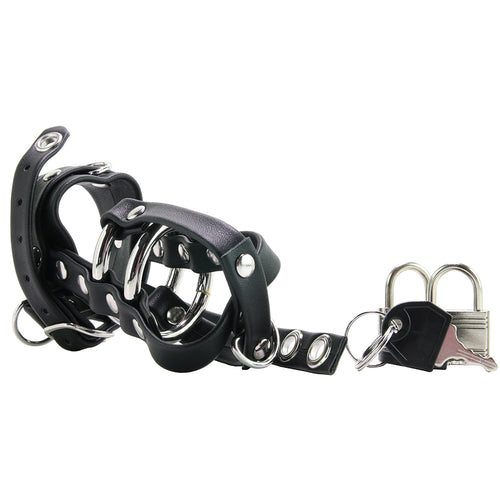 Blue Line Gimp Cock Chastity Sheath with C-Ring