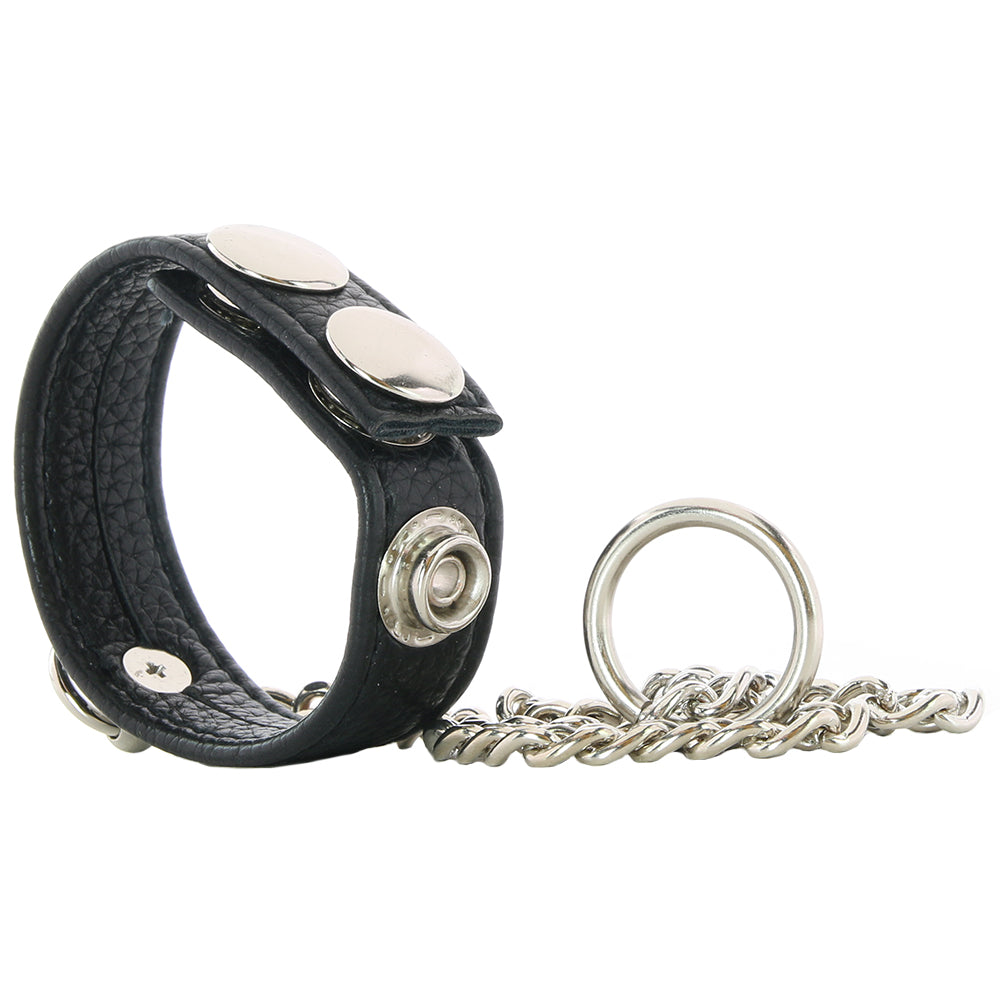 Blue Line Snap Cock Ring with Leash