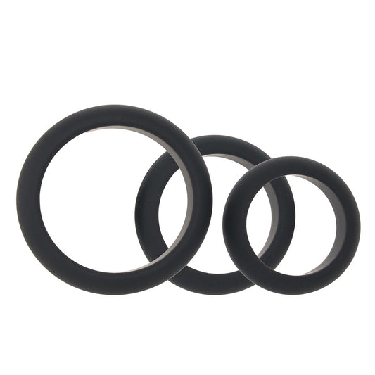 LEVELZ 3 Piece Wide O Cock Ring Set in S-L
