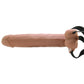 10 Inch Hollow Vibrating Strap-On with Remote in Tan