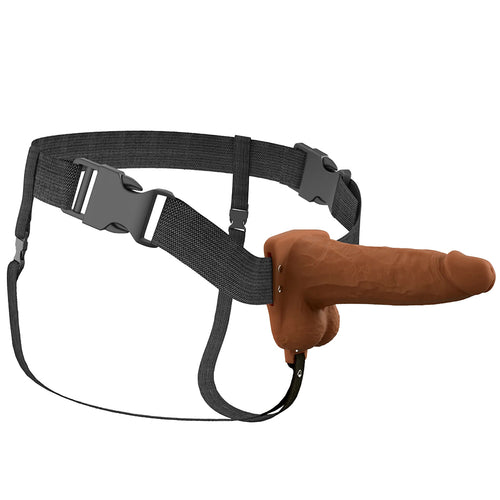 Fantasy X-tensions 6 Inch Hollow Strap-On Vibe in Brown