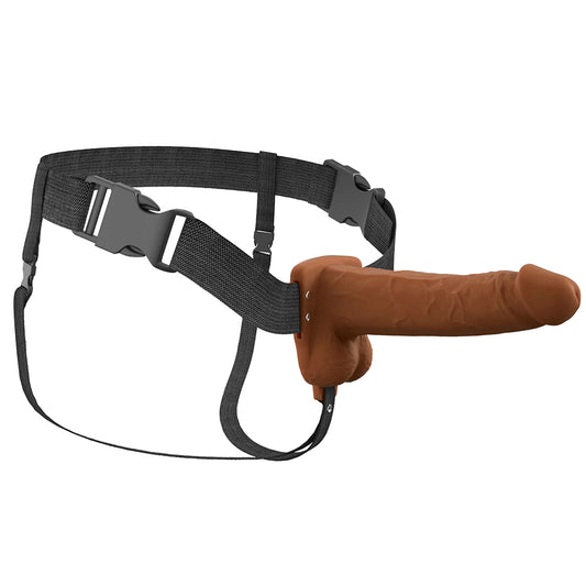 Fantasy X-tensions 7 Inch Hollow Strap-On Vibe in Brown