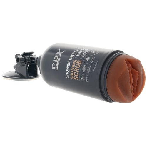 PDX Shower Therapy Soothing Scrub Stroker in Brown