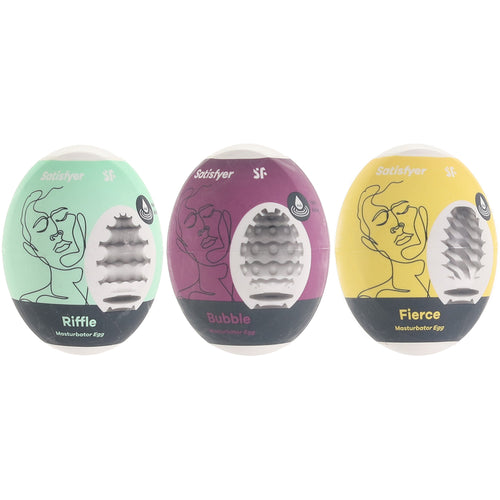 Satisfyer Riffle, Bubble, Fierce Masturbator Egg Set