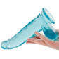 Crystal Jellies 8 Inch Curved Ballsy Dildo in Teal