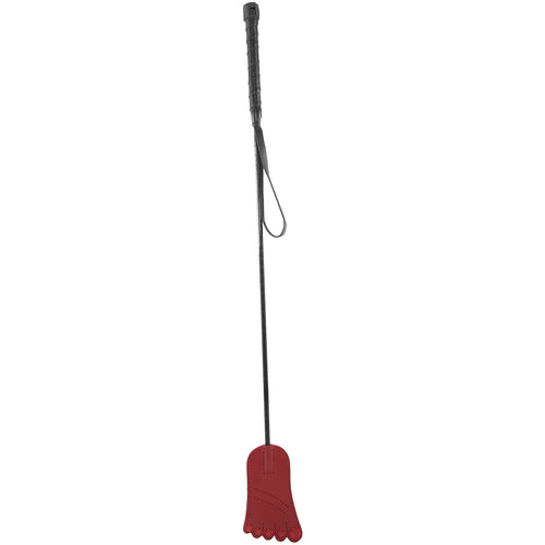 Leather Foot Riding Crop in Red