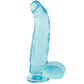 Crystal Jellies 8 Inch Curved Ballsy Dildo in Teal