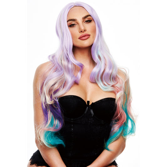 Ella Curly Wig in Pastel Rainbow