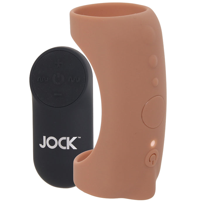 Jock Vibrating Silicone Penis Sleeve in Tan