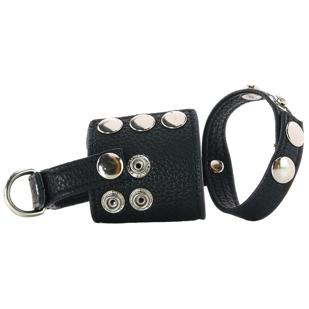 Blue Line Cock Ring with 2 Inch Ball Stretcher & Weight Rin