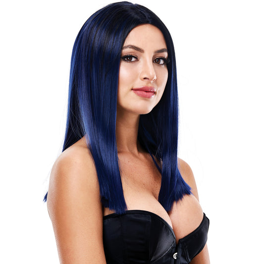 Nicole Straight Wig in Blue