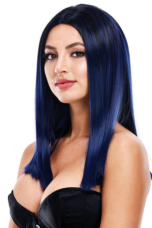Nicole Straight Wig in Blue