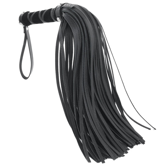 Leather Short Flogger in Black