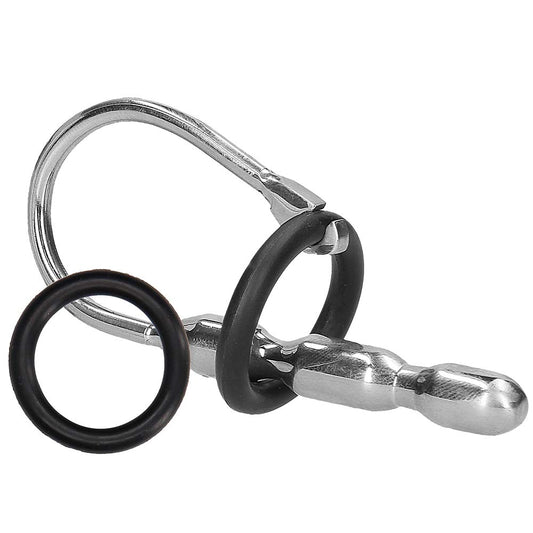 Ouch! 10mm Steel Urethral Sounding Plug with Silicone Ring