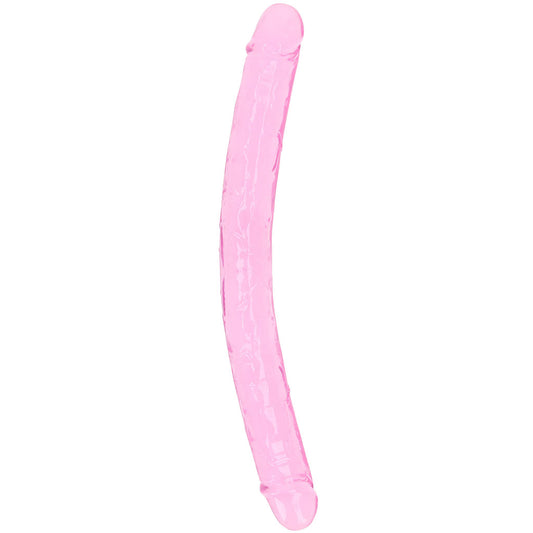 RealRock Crystal Jelly 18 Inch Double Dildo in Pink