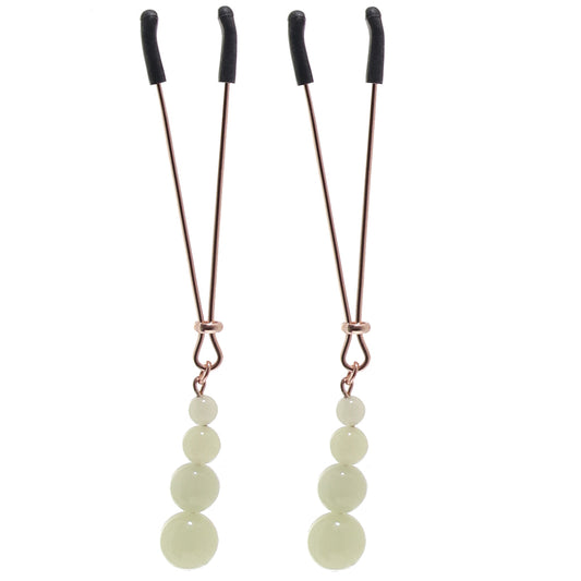 Bound G2 Glow In The Dark Nipple Clamps in Rose Gold