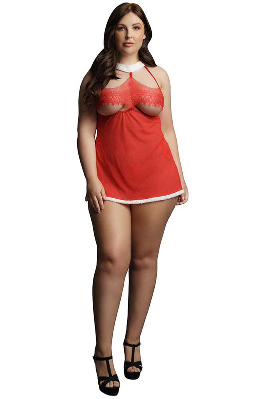 Merry Babydoll Red Dress and G-String XL