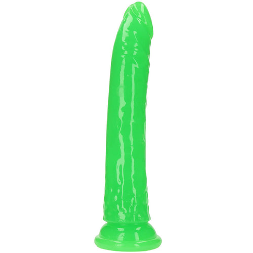 RealRock Glow In The Dark 11 Inch Slim Dildo in Green