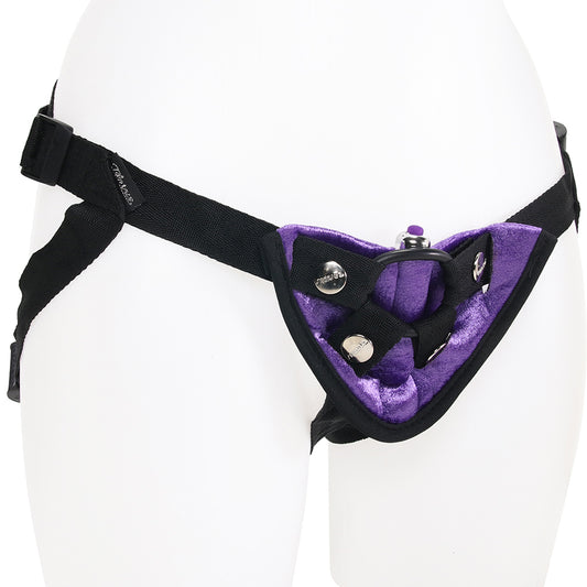 Velvet Vibrating Bullet Harness in Purple