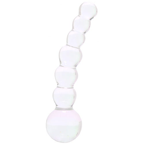 5 Inch Curved Glass Beaded Dildo