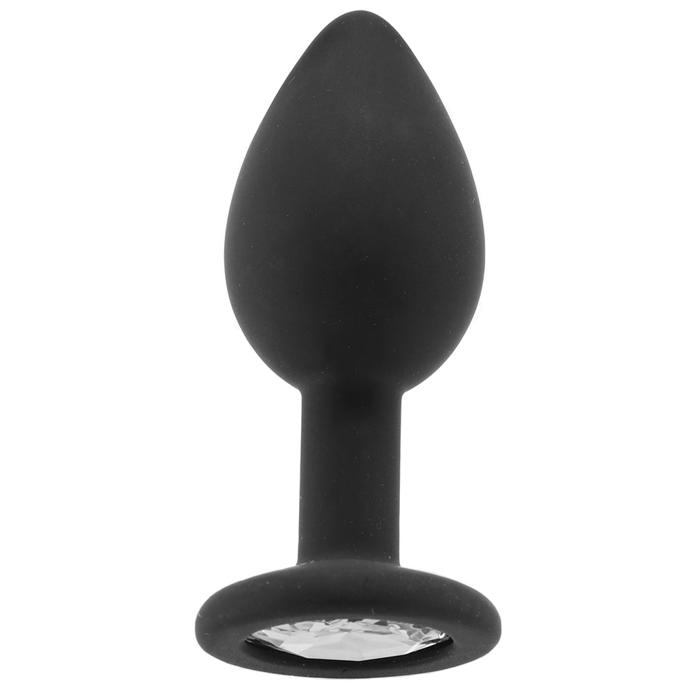 Regular Diamond Silicone Butt Plug in Black