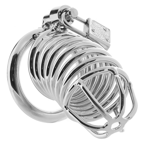 Blue Line Deluxe Steel Chastity Cage in Silver