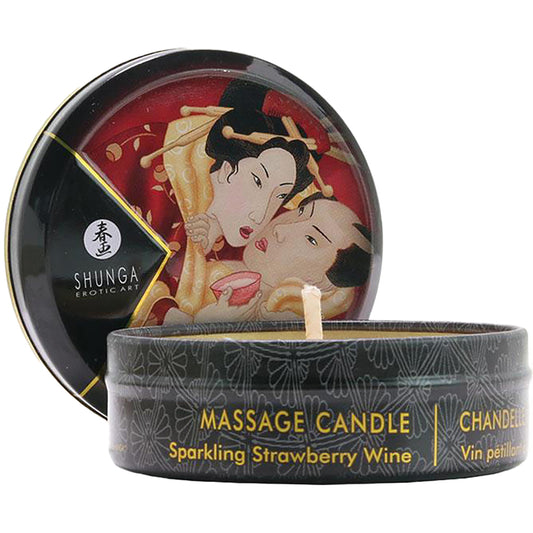 Romance Mini Massage Candle 1oz/30ml in Strawberry Wine