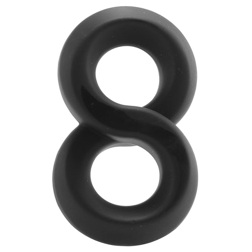 Ultra-Soft Crazy 8 Cock Ring in Black