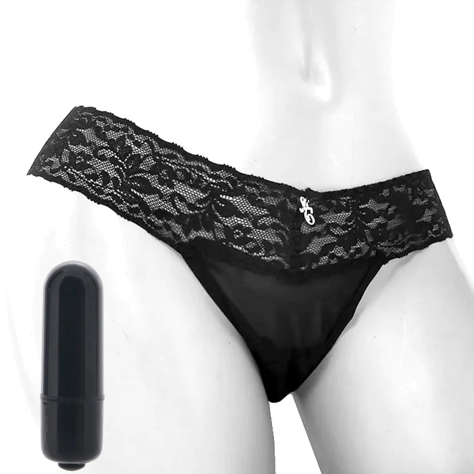 Vibrating Panties with Hidden Vibe Pocket Black