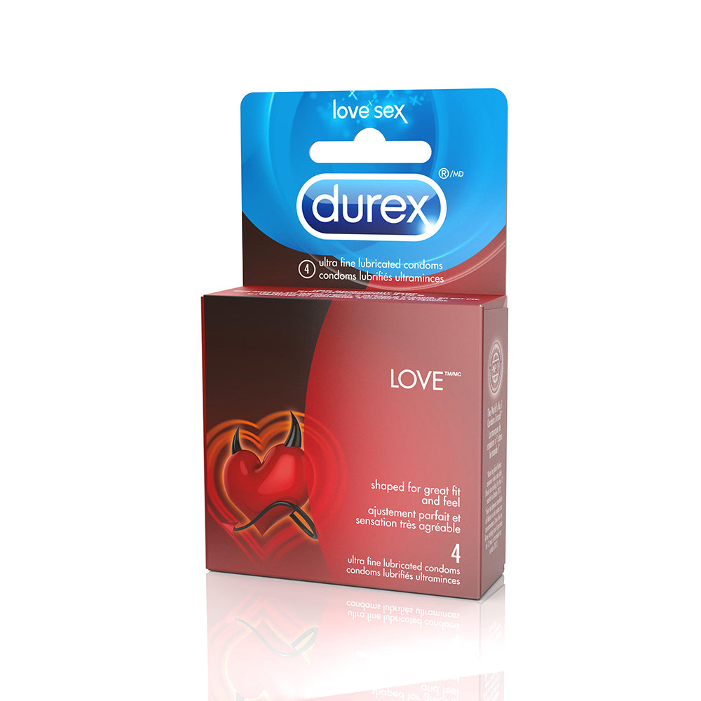 Love Lubricated Condoms in 4 Pack