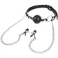 Breathable Ball Gag with Nipple Clamps