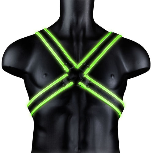 Ouch! Glow In The Dark Cross Harness in S/M
