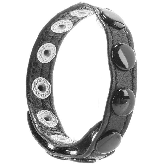 Leather Single Multi Snap Strap Cock Ring
