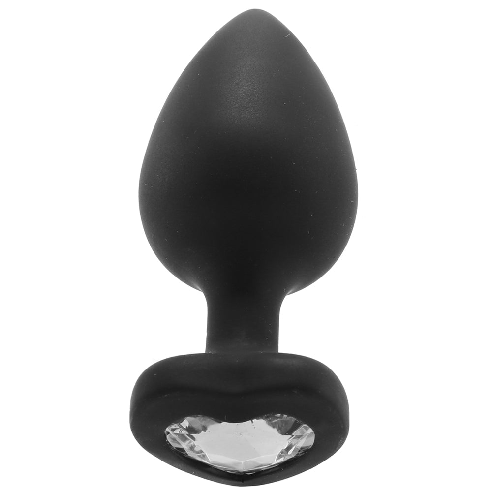 Extra Large Diamond Heart Butt Plug in Black