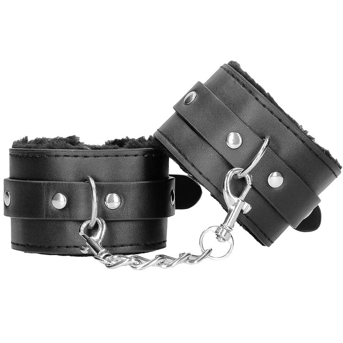 Black & White Plush Wrist Cuffs