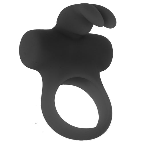 Frisky Bunny Vibrating Ring in Black Pearl