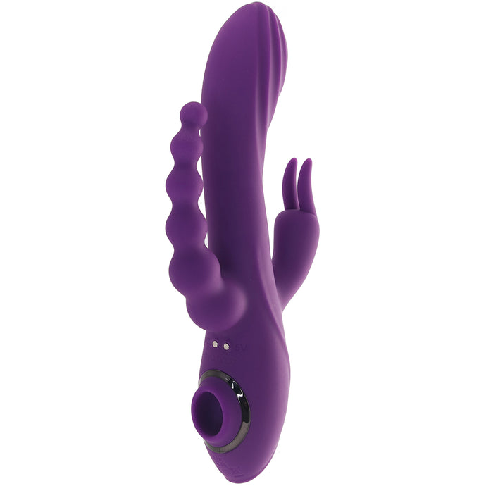 Fourgasm Triple Stimulator Sucking Rabbit Vibe in Purple